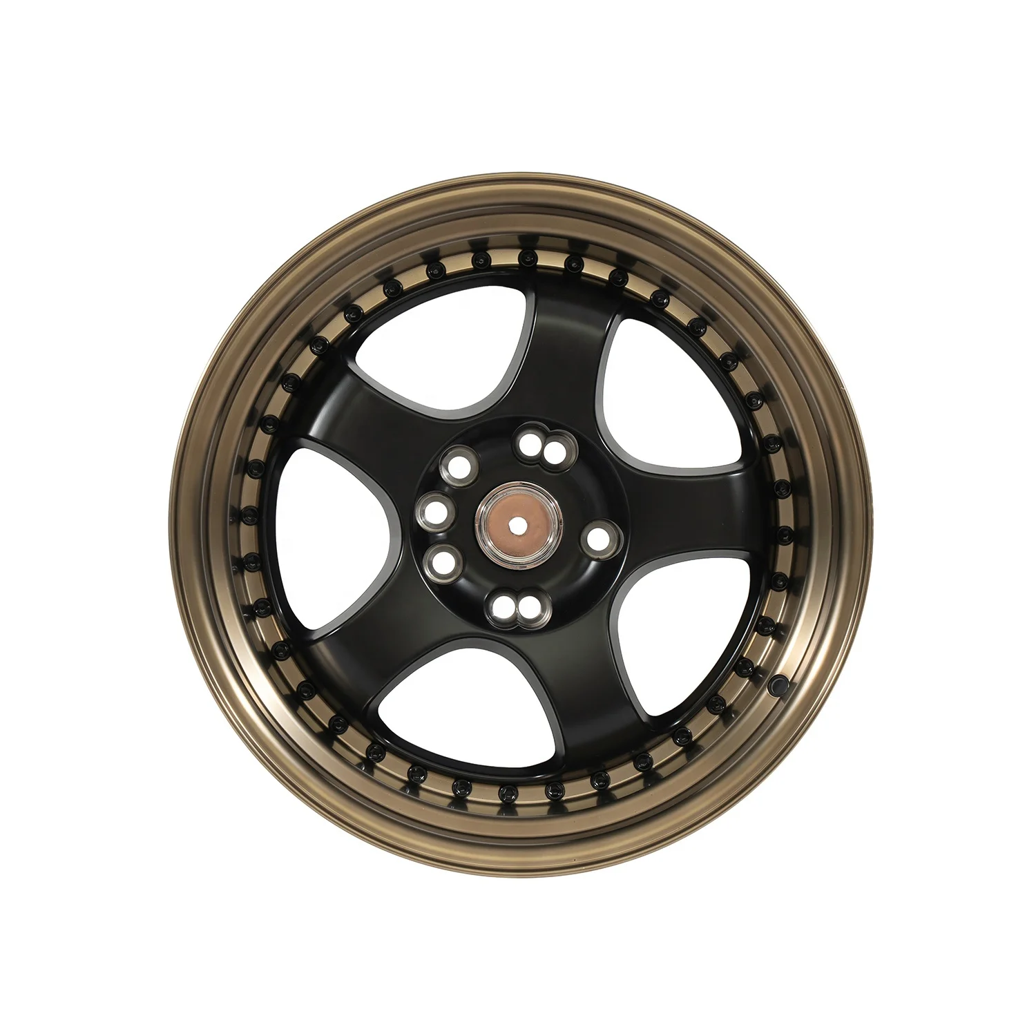 15 16 17 18 Inch Deep Dish Bronze Gold Lip Polished Passenger Car Auto Wheels Casting Alloy Wheels Rims