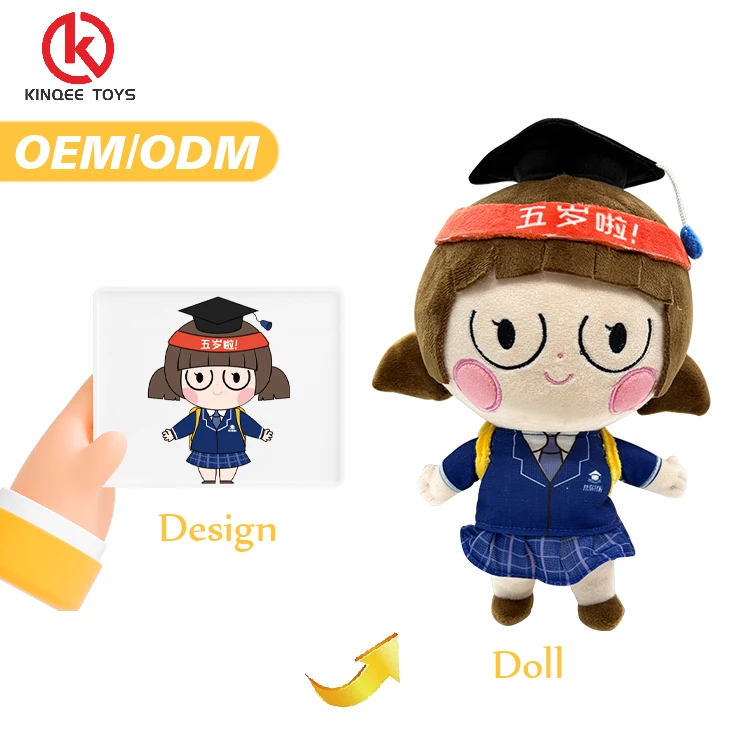 Kinqee Custom 10-20cm Stuffed Animal Cute Plush Figure Toys Custom Soft Stuffed Toy Character Anime Plush Doll Gift for Children