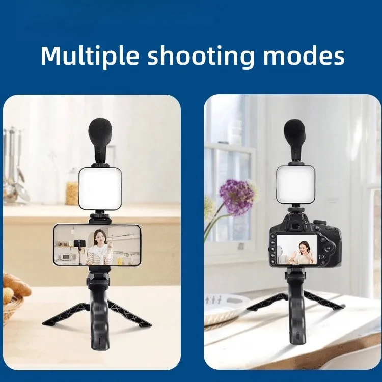 TikTok Smartphone Photography Kit with  LED Light ABS Body Tripod Live Broadcast Holder Microphone Video Lighting Equipment