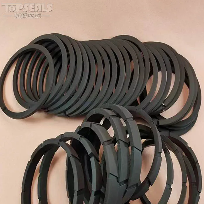 hydraulic cylinder piston seals black custom graphite carbon fiber filled ptfe wear ring