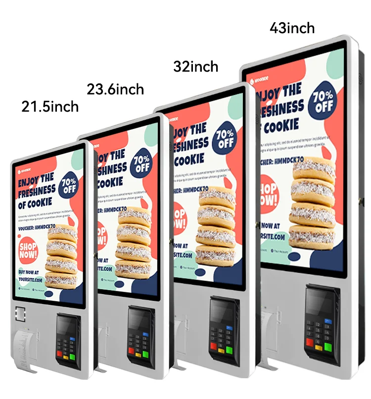 Touch screen wall-mounted pos machine Ordering payment Kiosk self-ordering kiosk with Printer