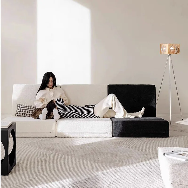 Foldable Single Sofa Bed living room sectional couch Modular recliner vacuum sealed compressed foam fabric sofa chair furniture