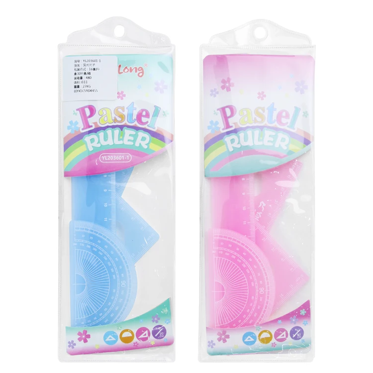 YALONG  Plastic Fluorescent  Ruler Set Of 20 cm School Ruler  For School Supplies