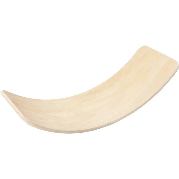 
Jointop Wobble Balance Board Waldorf Toys Kids natural color Yoga Board Curvy Wooden Rocker Board gym body training 