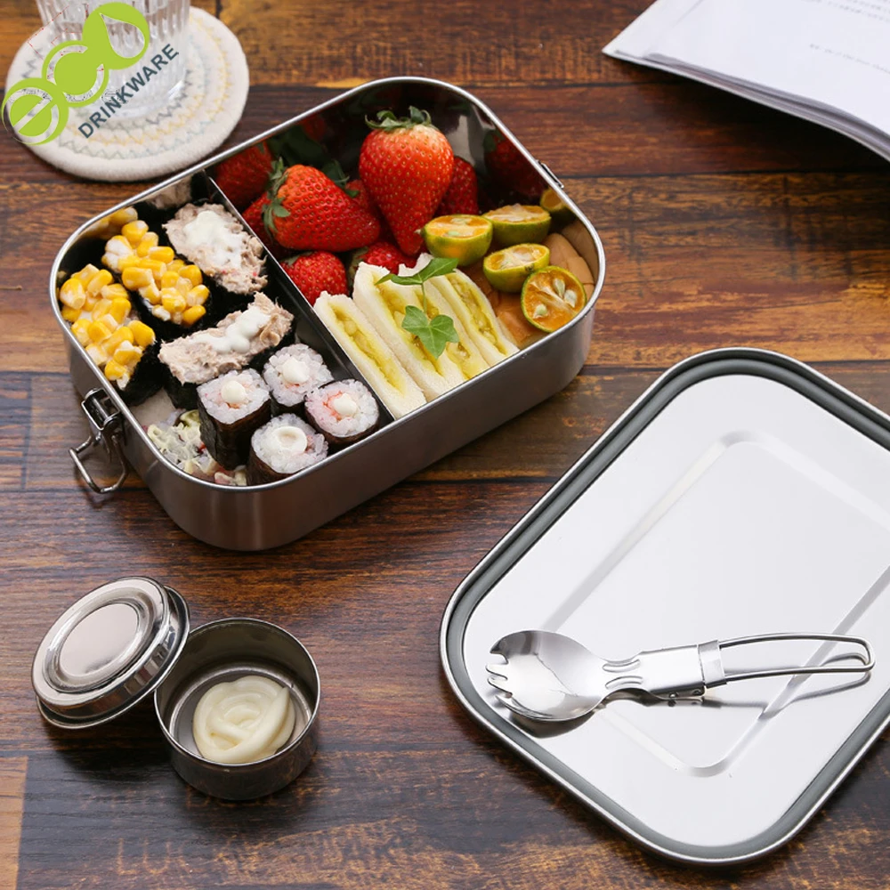 GF005  plastic free metal 304 stainless steel tiffin mens bento kimchi container inox personalized stainless steel lunch box