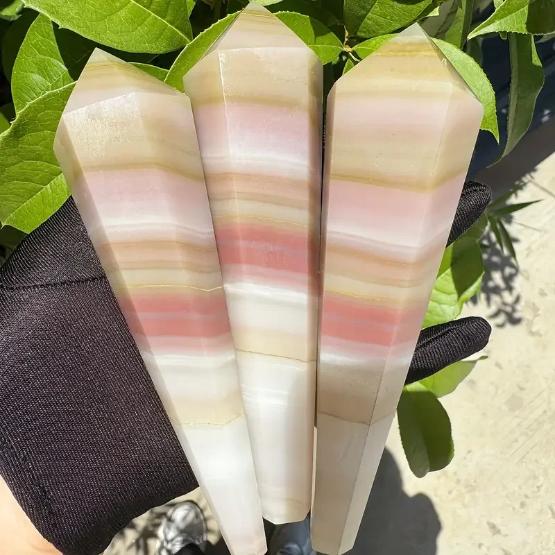 Fanshi Wholesale High Quality Natural  Seven Color Jade Wand Polished Colorful Jade Tower Healing Stone Point Crystal Crafts