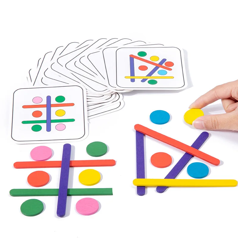ULi Montessori Baby Wooden Rainbow Funny Stick Shape Sorting Creative Puzzle Game Educational DIY Learning Toys For Kids