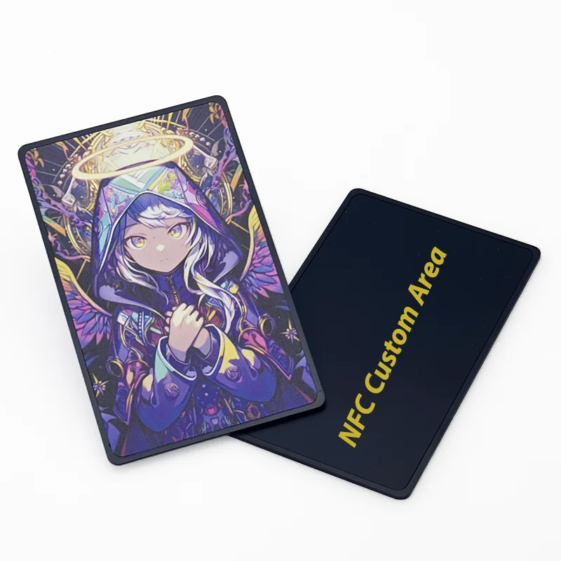 Wholesale Custom Metal 0.8mm NFC Smart Membership Card Ntag 216 Rewritable Metal NFC Gold Business Card  metal print