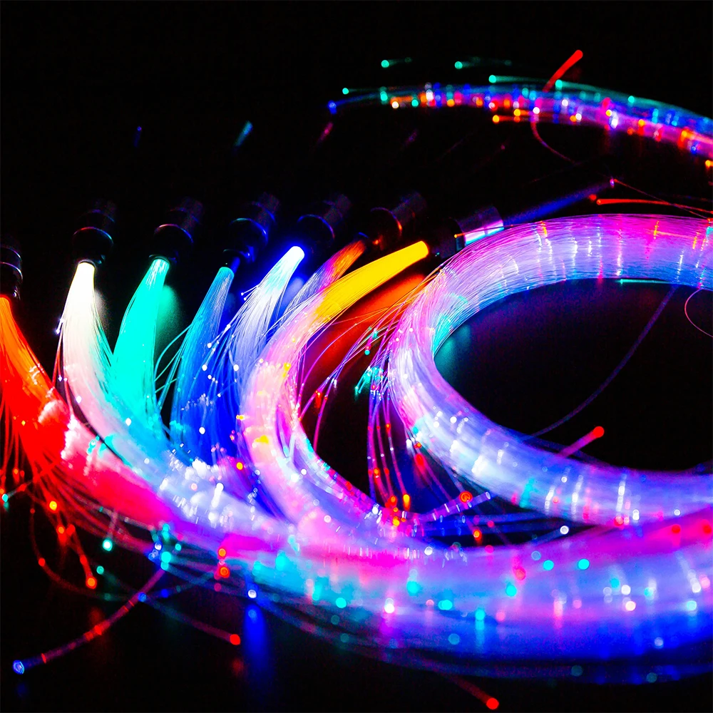 RGB Dancing Fiber Optic Whip For Parties  LED Fiber Optic Whip Bar Nightclub Atmosphere Dance Whip