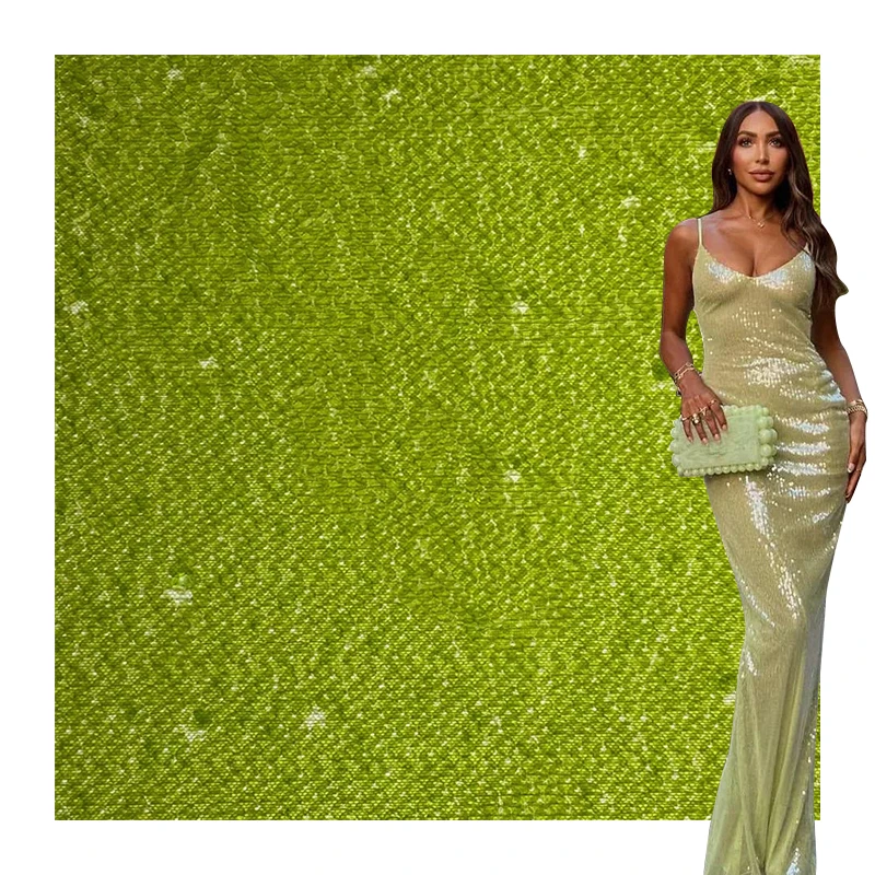 china oem wholesale price Transparent mesh bead embroidery lace sequin fabric for Evening dress