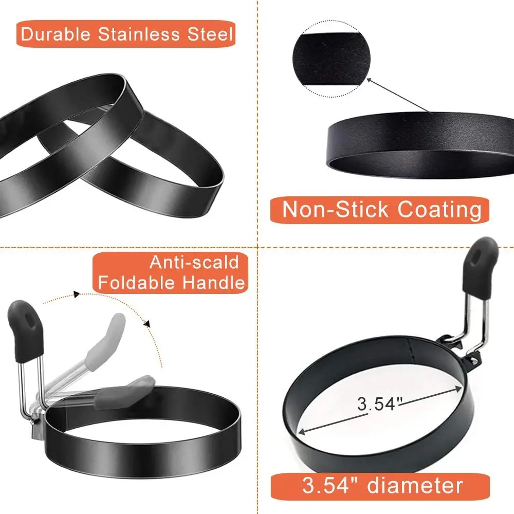 Best Sale Egg Rings Muffins Pancake Griddle Round Pancake Mold Non Stick Cooking Egg Ring for Muffins Cooking Griddle