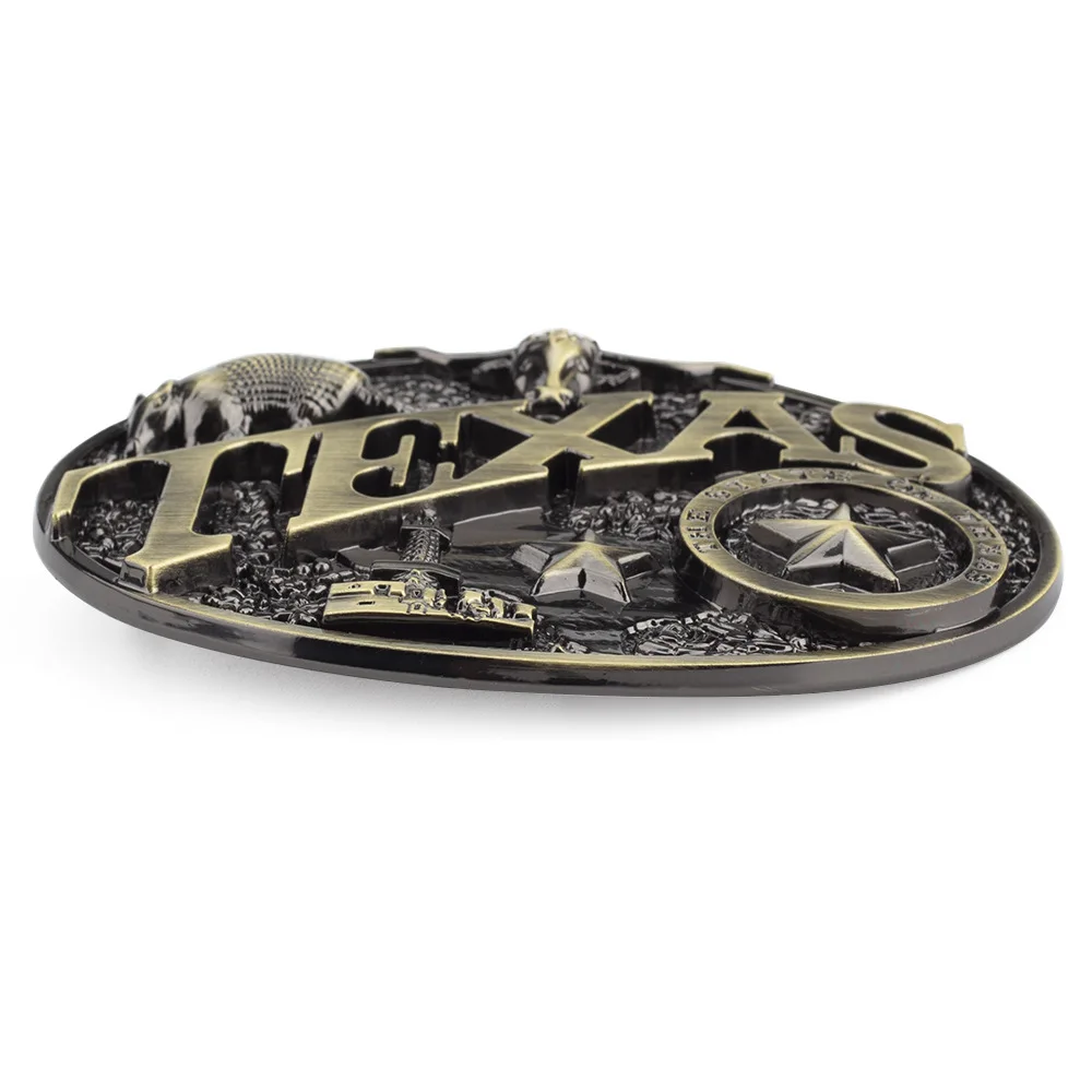 Hot Selling Zinc Alloy Bronze Texas Cowboy Decorative 3D Belt Buckle Western Unique Smooth Vintage Belt Buckle For Men