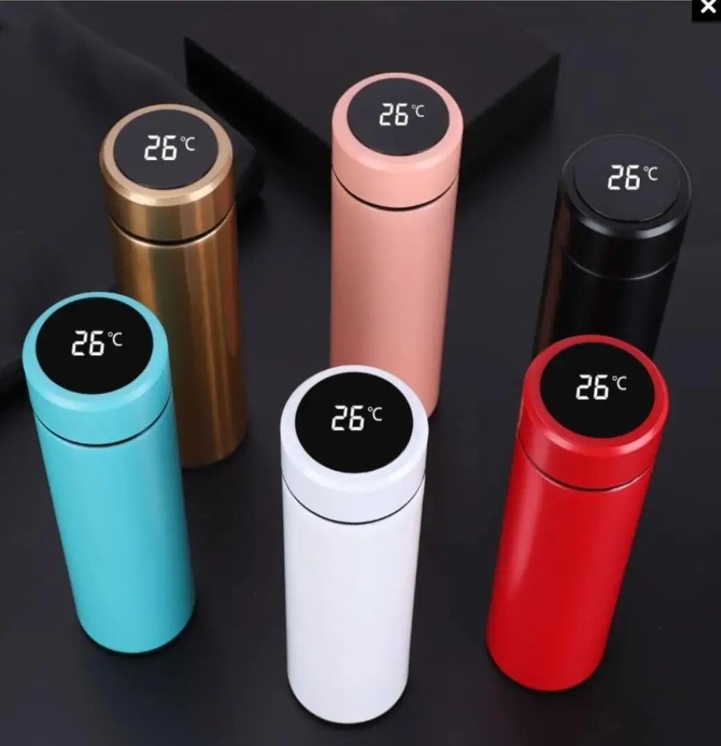 500ML Stainless Steel Water Thermos Bottle Durable LED Temperature Smart Water Bottle