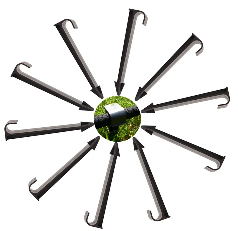 Ground Securing Pegs Garden Hose Ground Stakes for Seeper Hose Soaker Hose Drip Line Weeping Pipe