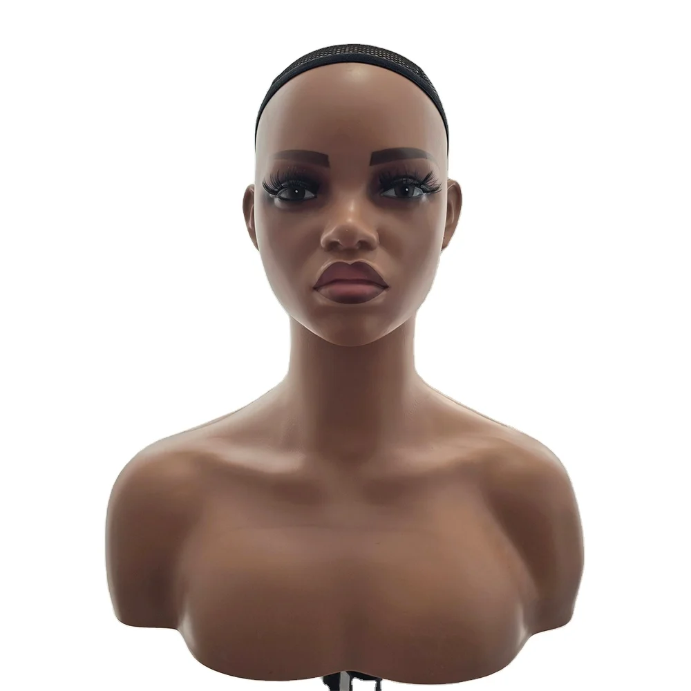 Mannequin Head For Wig Display Flat Head Model Female Mannequins With Shoulder for Making Hair Style Wig Model Head