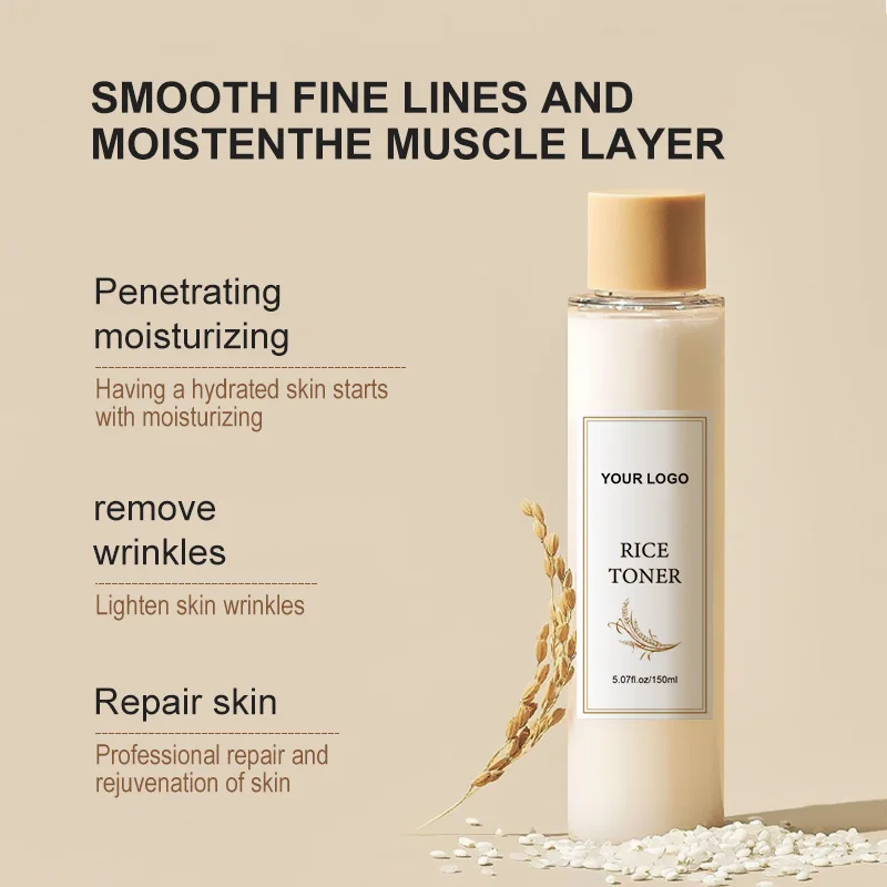 Korean Wholesale 150ml Organic Korean Face Water Toner Glowing Skin Improves Moisture Barrier Rice Toner
