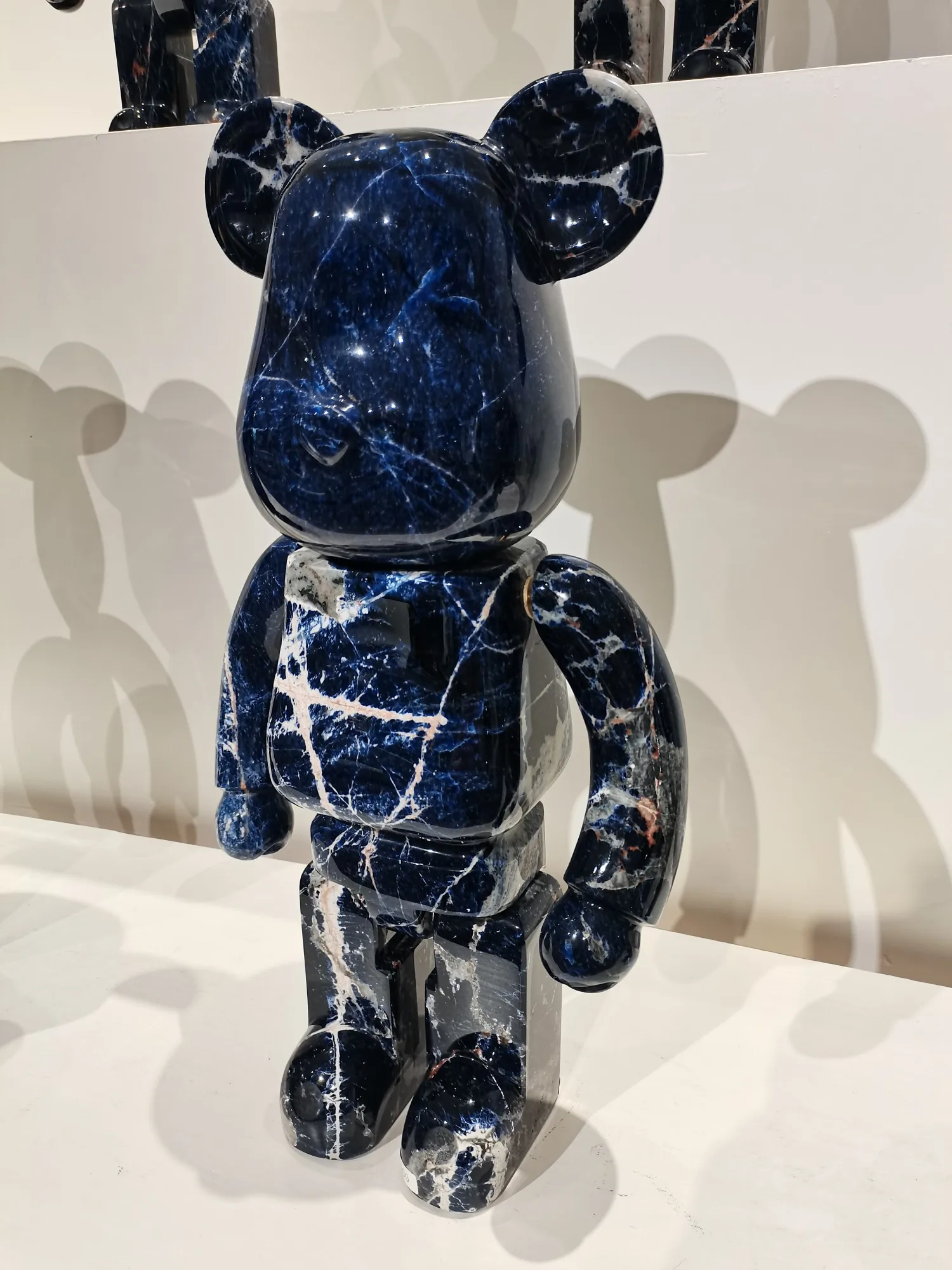 Chinese Natural blue marble Cloisonne marble sculpture Gloomy Bear statute