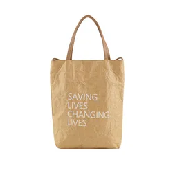 Waterproof paper women handbag women Paper shopping bag recycled tyvek paper handbag