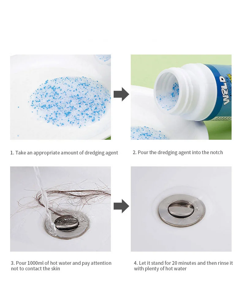 Popular Pipe Dredging Agent Sink Drain Cleaner Powder For Kitchen Sewer Toilet Brush Closestool Clogging Cleaning Tools