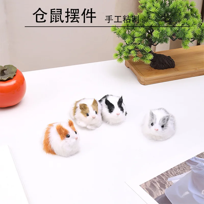 Cute Simulation Hamster Model Plush Toy for Birthday Gifts and Home Decorations Festive Christmas Ornament