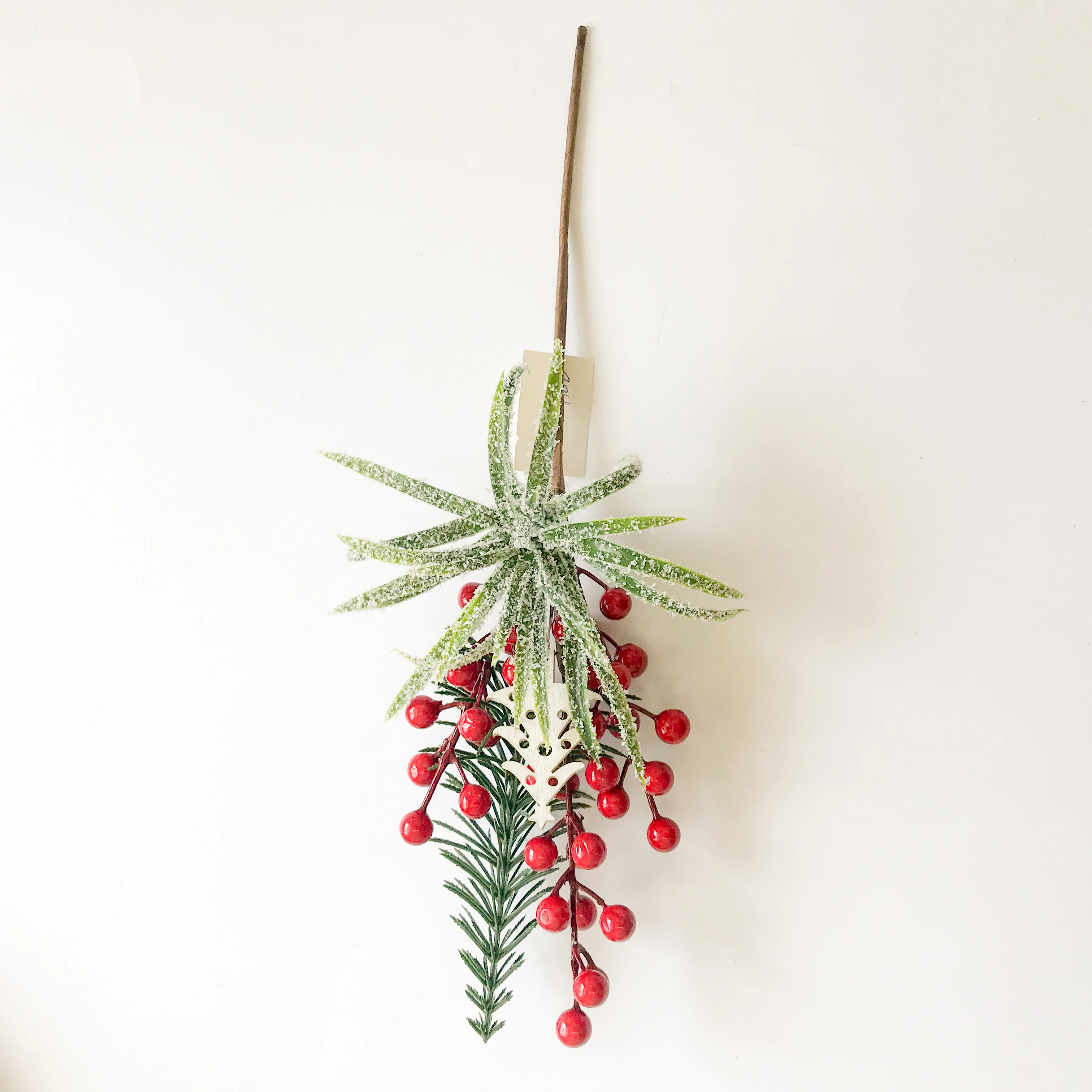 Artificial berries pine branches snowflakes water plants Christmas decorations