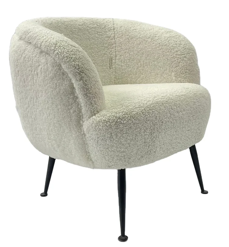 Hot Sale Nordic Small Apartment Hotel Living Room White Metal Accent Chair