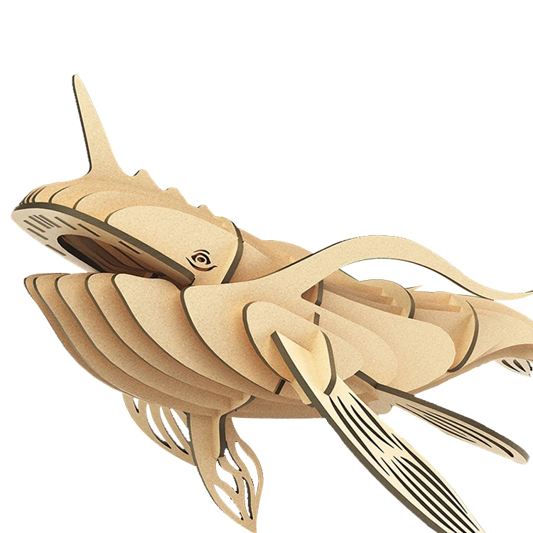 25PCS ECO-friendly Wood Jigsaw Shark Educational 3D Puzzle Wooden Craft Puzzle Building Model Kit for Kids