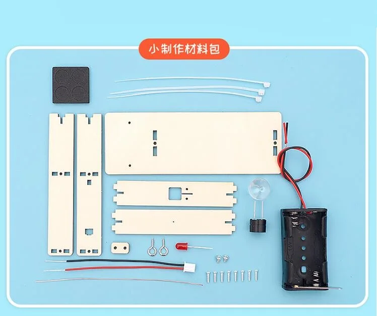 Factory Wooden DIY STEM Kits Educational Science Kit Seismograph Equipment Buzzer Alarm Seismometer Science Engineering Toys