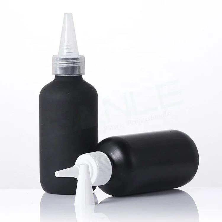 4oz 6oz 8oz Empty black pink plastic squeeze bottle for skincare packaging glue sauces ketchup in kitchen restaurant