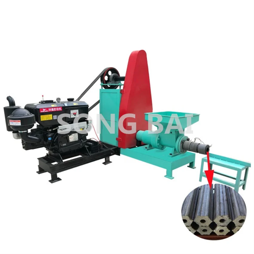 Diesel Wood Charcoal Stick Molding Machine Coal Briquette Making Sawdust Briquette Manufacturing Machine