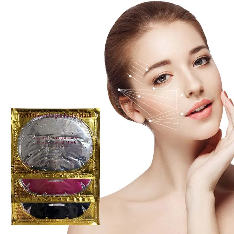 OEM Wholesale korea facial mask 24k gold moisturizing Hydrogel Crystal Collagen Sheet Cosmetic Facial mask