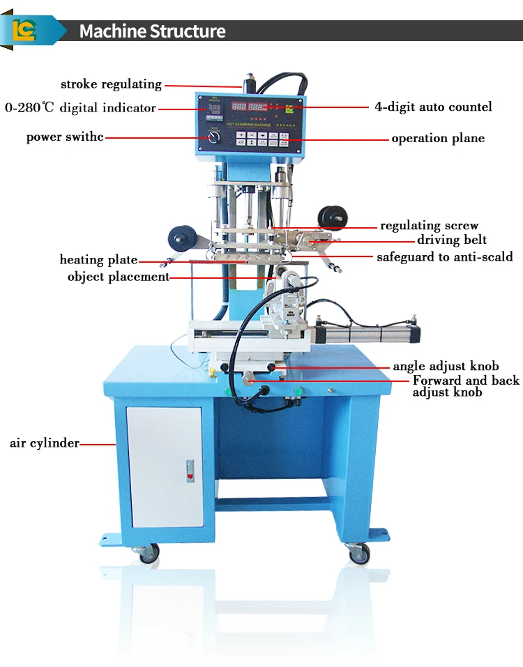 PVC Bags / Leather / Book Cover Gilding Press Machine Plane Hot Stamping Machine For Leather