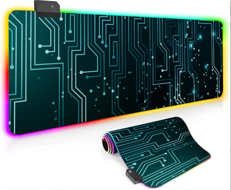 LED luminous mouse pad RGB large table mat esports games magic color computer mouse pad wholesalers