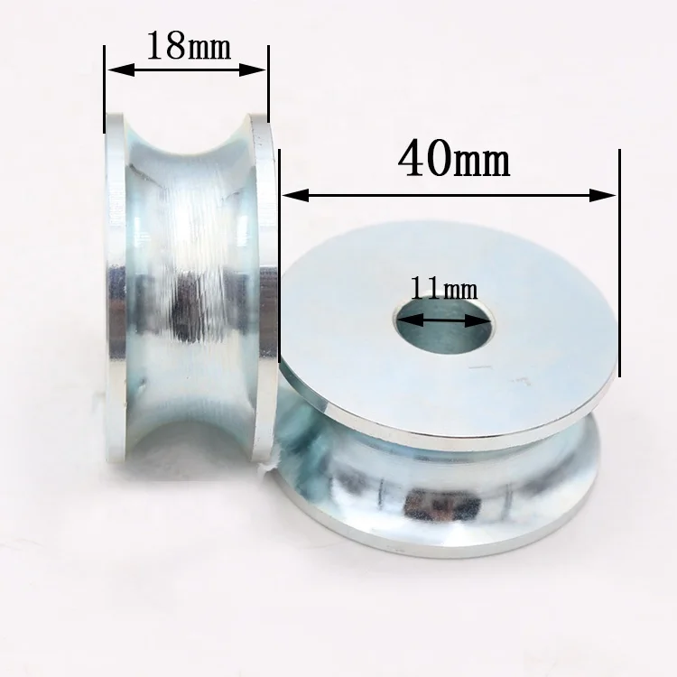 Heavy Duty Lifting Rope Pulley 40mm Iron roller wheel electroplating anti rusty roller without bearings 11*40*18mm