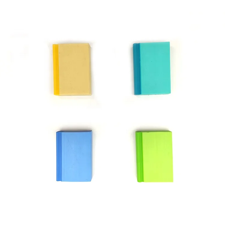 STASUN Multi Color Novelty Stationery Kids Toy TPR Rubber Cute Mini Book Shape Pencil Eraser