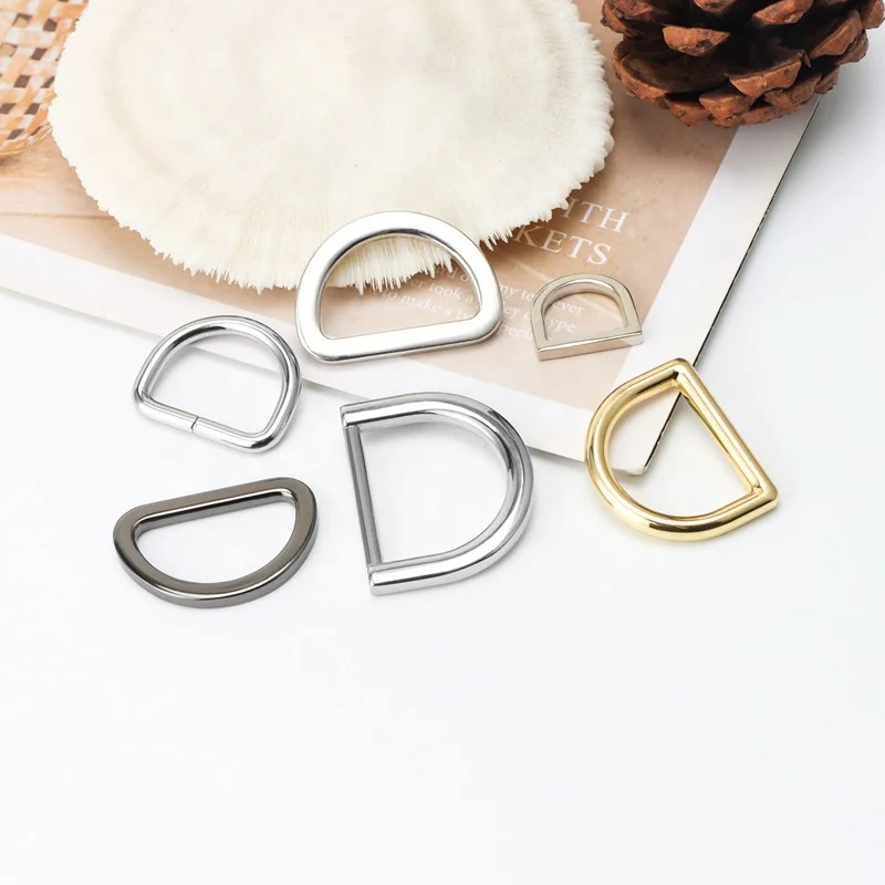 Wholesale Bag Accessories Handle Ring D Zinc Alloy Custom D-Ring Buckle Colorful Metal D Ring for Handbags