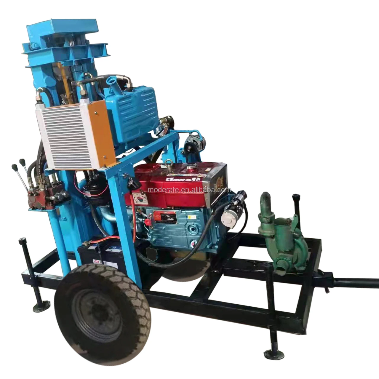 Небольшая портативная буровая установка для водяных скважин с 2 колесами 1220 м глубокая Складная бурения ферма по низкой цене