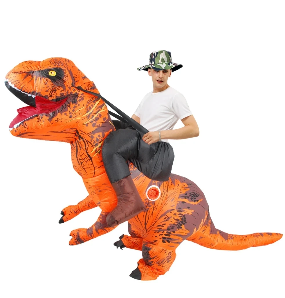 Надувной костюм динозавра для верховой езды костюмы T Rex Air Blow up Забавный Хэллоуина взрослых