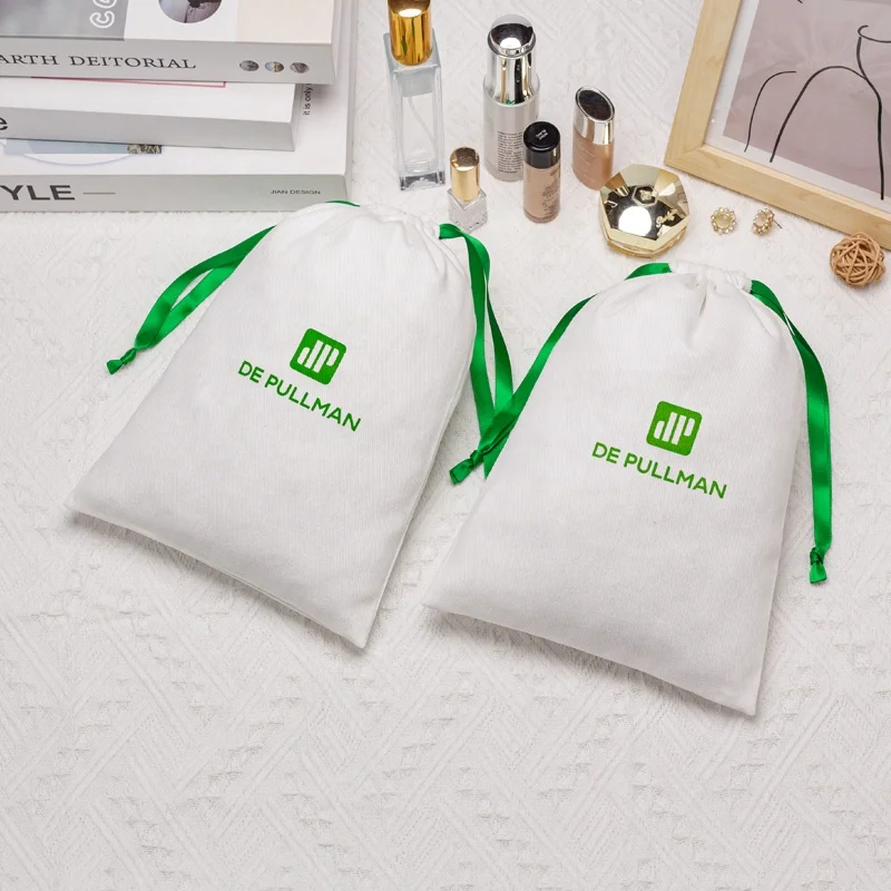 Twill Cotton Pouch Large Muslin Packaging Bag Cotton Custom Printed Logo White Organic Cotton Drawstring Dust Pouches