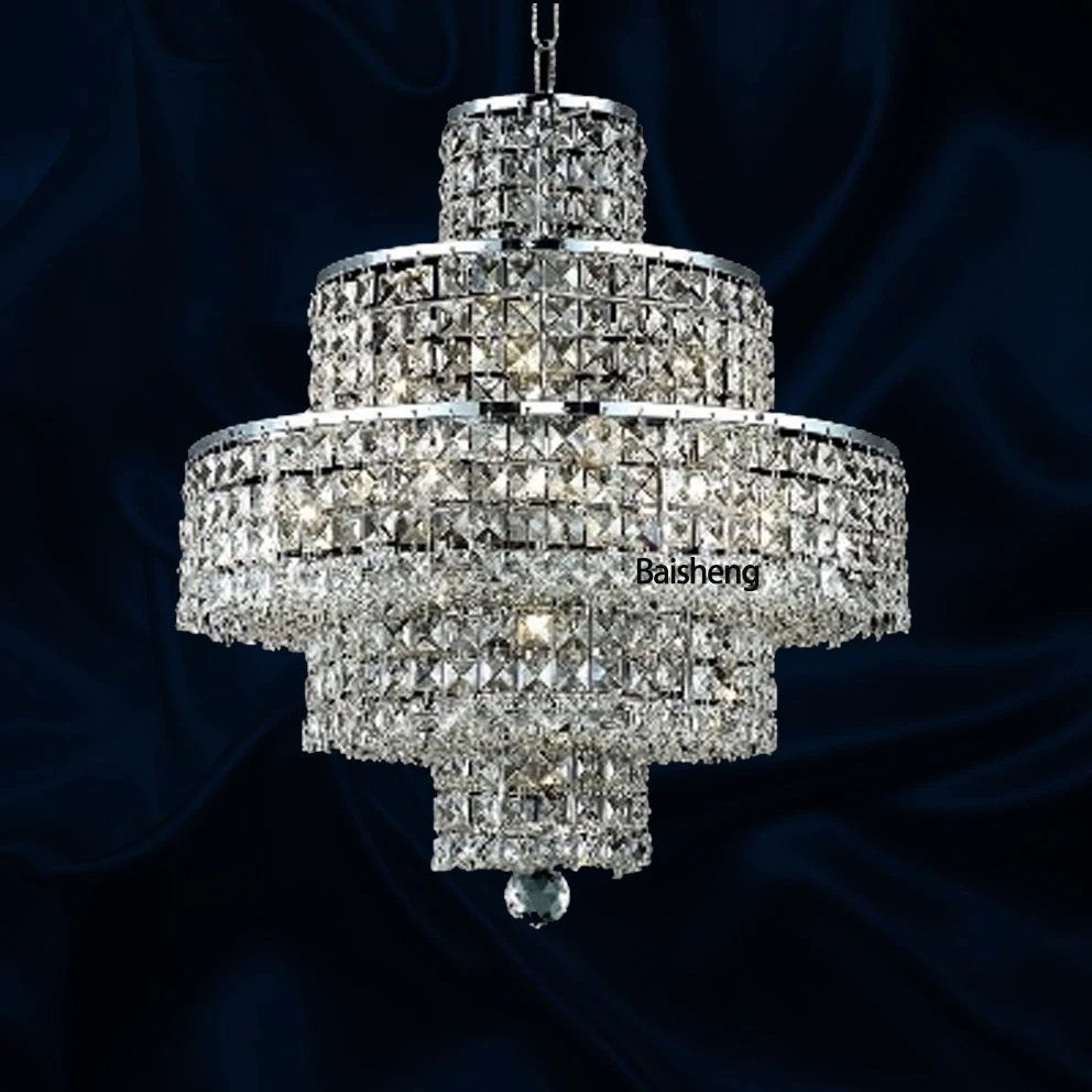 50cm wide 40cm high modern crystal chandelier 3 tiers contemporary Postmodern k9 hanging lamp pendant light suspension lustre