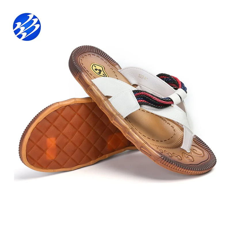 
Summer Thermoplastic Rubber Men Slide Outdoor Leather Flip Flops 