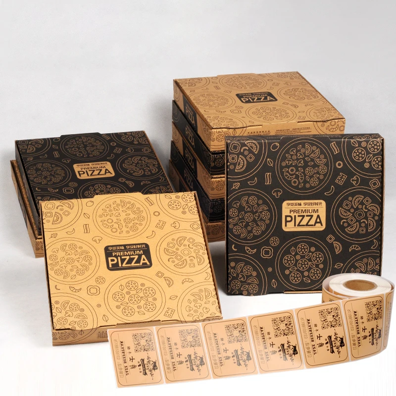 2023 New Personalized Custom Logo Eco Friendly Kraft Paper Food Packaging Pizza Box