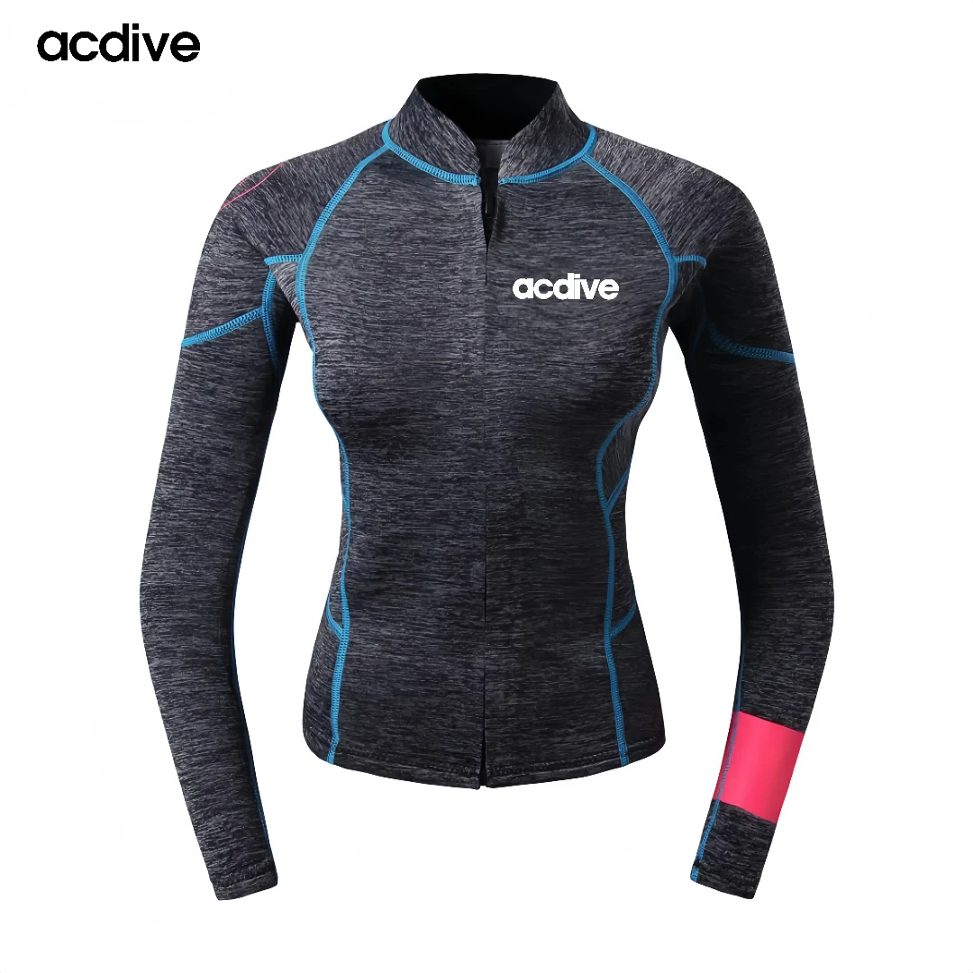 Manufacturer Customized 2mm Ultra Stretchy Neoprene Women Surfing Snorkeling Diving Aqua Sports Jacket