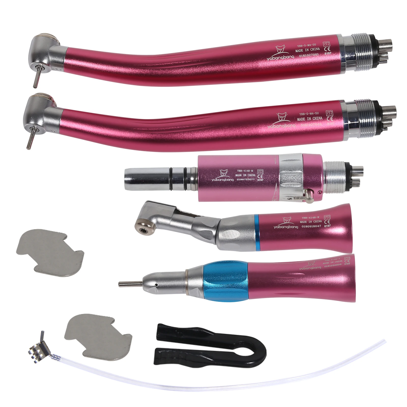 N-S-K Style Dental High&Low Speed Handpiece Kit Turbine 4-Hole Pink Yabangbang