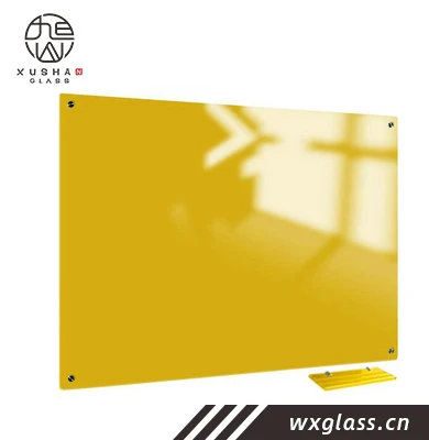 36x48 Inches High quality customized yellow magnetic glass dry erase board for school office