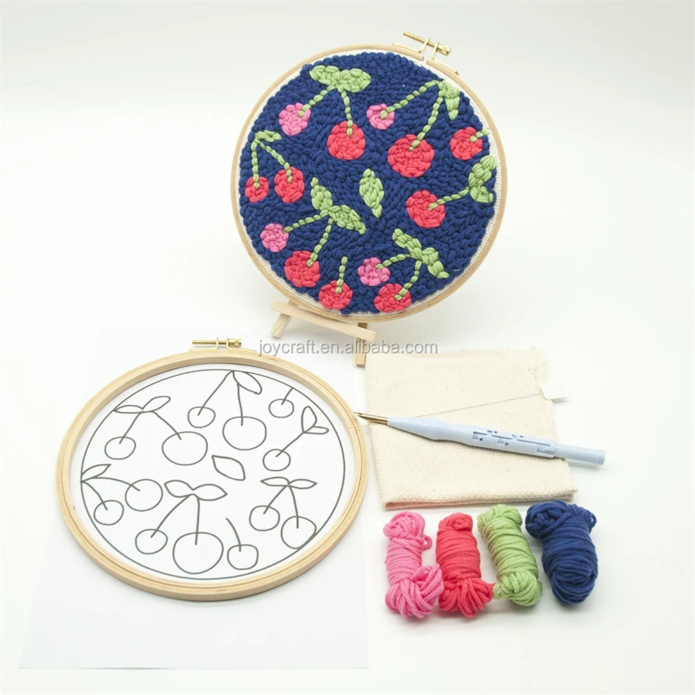 Вишневый пунш игла вышивка DIY Kit деревянный обруч