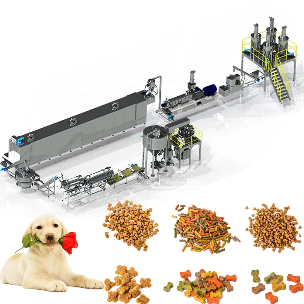 Fully Automatic Dry Wet Pet Dog Cat Food Processing Production Line