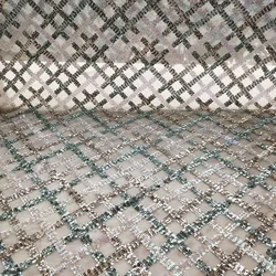 Rongbao MZ2# Border Lace with Beads for Sparkling Evening Dress Embroidery Fabric Tulle Turkey Sequins Lace Fabric