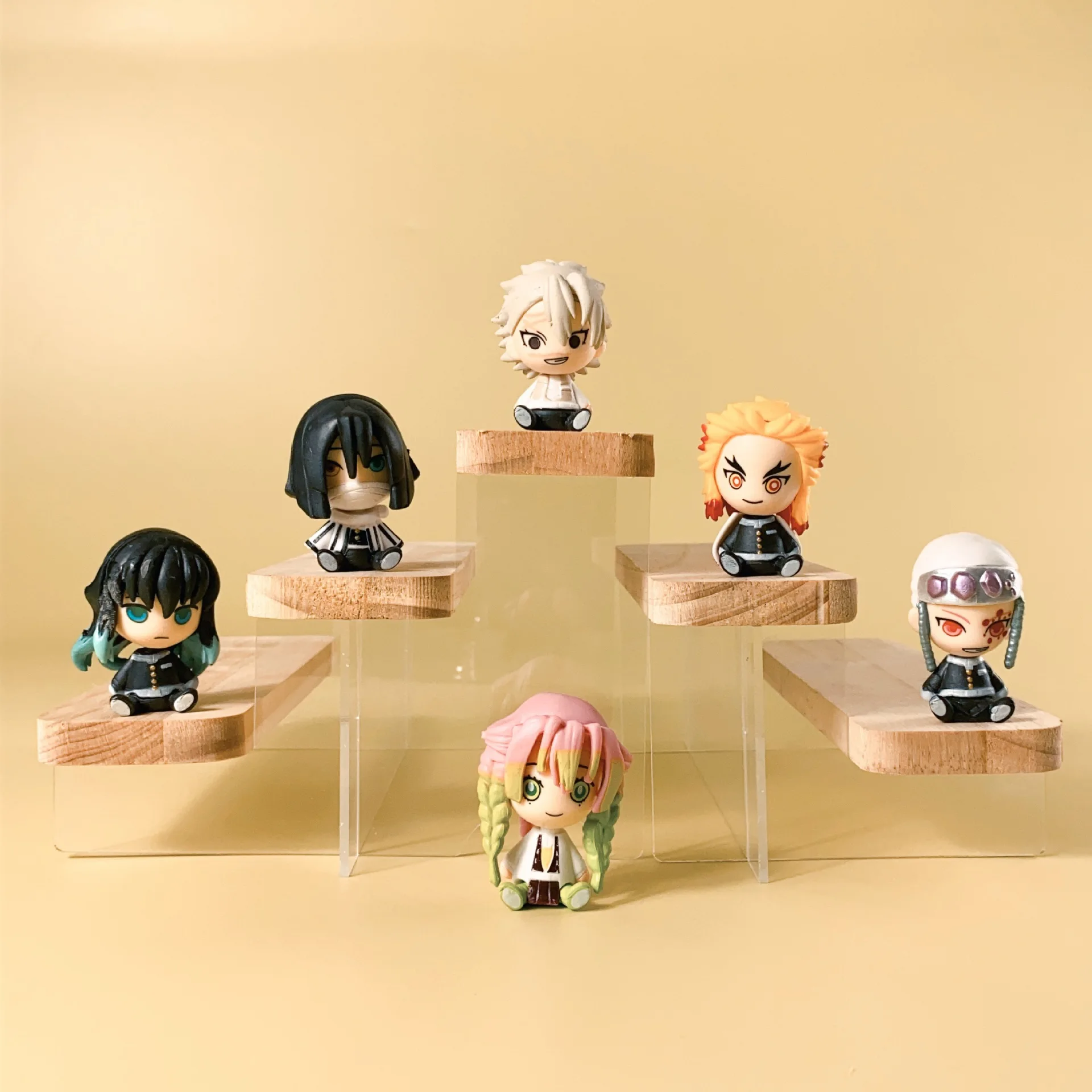 High Quality Anime Figurine 6 Piece/Set Anime Demon Slayer Character Model  Custom Figurine 3D Cartoon Model Toy