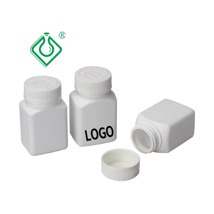 New arrival capsule container square plastic HDPE veterinary medicine pill bottle